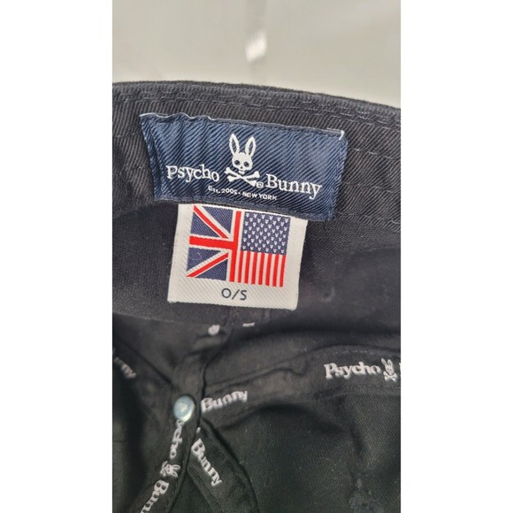 Designer Psycho Bunny Black w/ Embroidered Green Bunny Ears‎ Hat Cap Adjustable - Picture 6 of 11